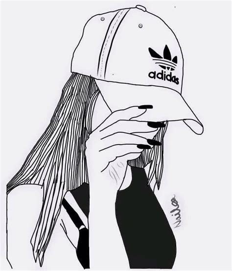 tumblr girl schwarz weiß gezeichnet adidas|Adidas samba Tumblr.